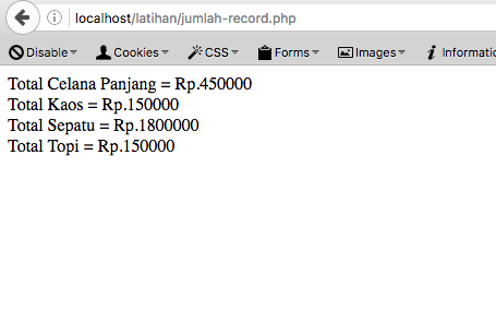 Menjumlahkan Record di MySQL